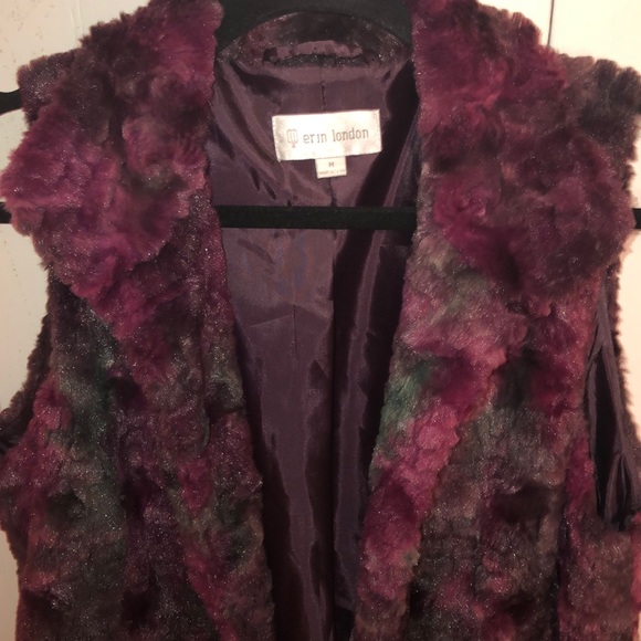 Erin London women’s faux fur Multicolored vest - Picture 2 of 8